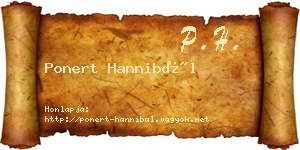 Ponert Hannibál névjegykártya